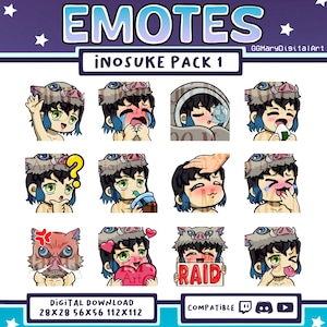 Demon Anime Beast Swordsman Chibi Emote Bundle #1 - Set of 12 Twitch/Discord/YouTube