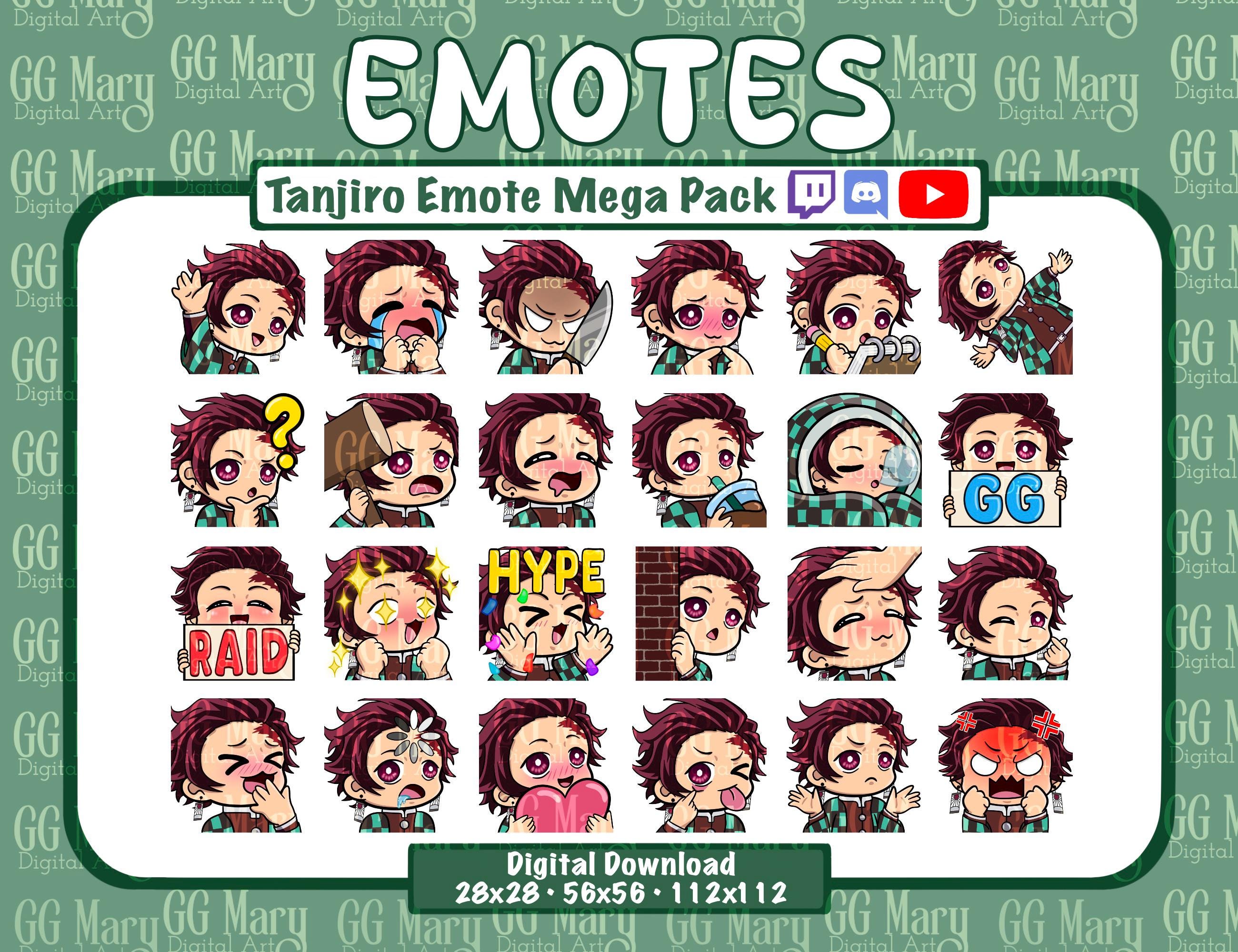 Demon Emote Set Demon Anime Swordsman Chibi Emote Mega Bundle - Set of 24 Twitch ...
