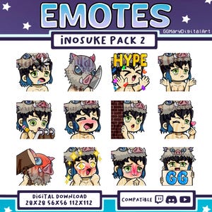 Demon Anime Beast Swordsman Chibi Emote Bundle #2 - Set of 12 Twitch/Discord/YouTube