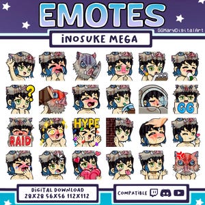 Demon Anime Beast Swordsman Chibi Emote Mega Bundle - Set of 24 Twitch/Discord/YouTube