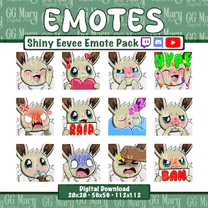 Shiny Eevee Bundle - Set of 12 Twitch/Discord/YouTube