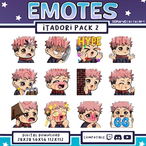 Anime Sorcerer Chibi Emote Bundle #2 - Set of 12 Twitch/Discord/YouTube