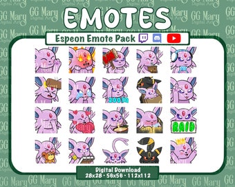エーフィエモン エモート バンドル - 20 個セット Twitch/Discord/YouTube