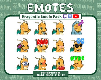 ドラゴナイト エモート バンドル - 12 個セット Twitch/Discord/YouTube