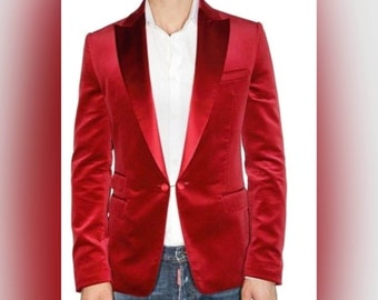 Men Tuxedo Jackets Red velvet Dinner Jackets For Men Slim Fit Tuxedo Jacket