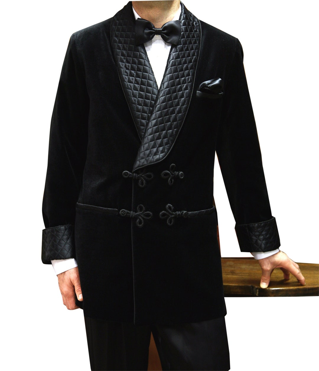 Smoking Jacket Long Gown Men's Black Smoking Jacket Etsy