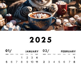 Kalendarz miłośników kotów na rok 2025