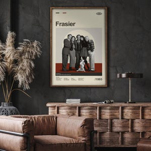 Mid Century Modern Frasier Poster, Retro Frasier Print, Modern Vintage Movie Posters