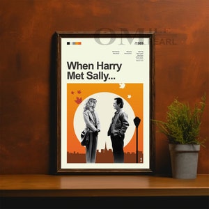 Mid Century Modern When Harry Met Sally Movie Poster, Retro Movie Print, Modern Vintage Movie Posters