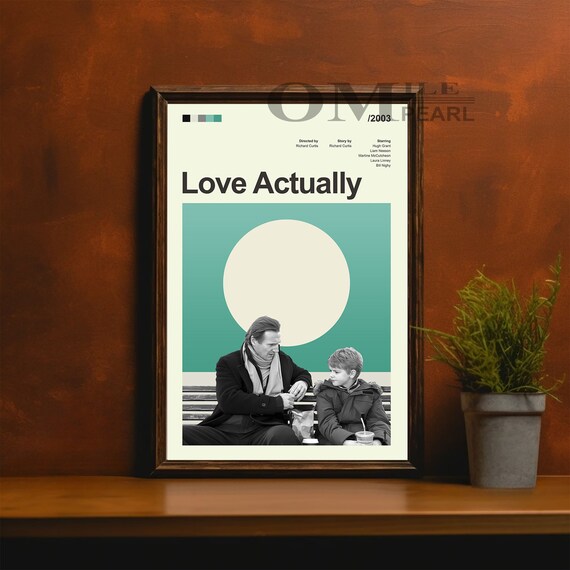 ミッドセンチュリーモダンラブアクチュアリー映画ポスター、レトロ映画