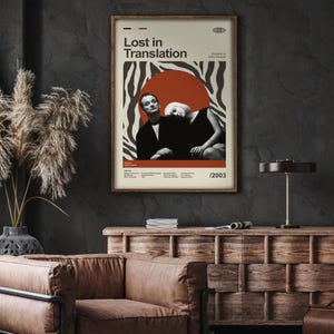 Mid Century Modern Lost in Translation Poster, Retro Lost in Translation Print, Modern Vintage Movie Posters