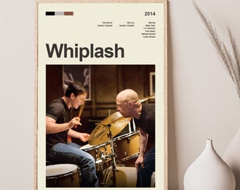 Mid Century Modern Whiplash Movie Poster, Retro Movie Print, Modern Vintage Movie Posters