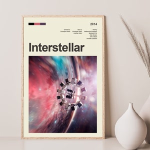 Mid Century Modern Interstellar Movie Poster, Retro Movie Print, Modern Vintage Movie Posters