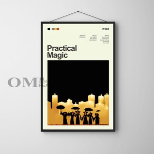 Mid Century Modern Practical Magic Movie Poster, Retro Movie Print, Modern Vintage Movie Posters