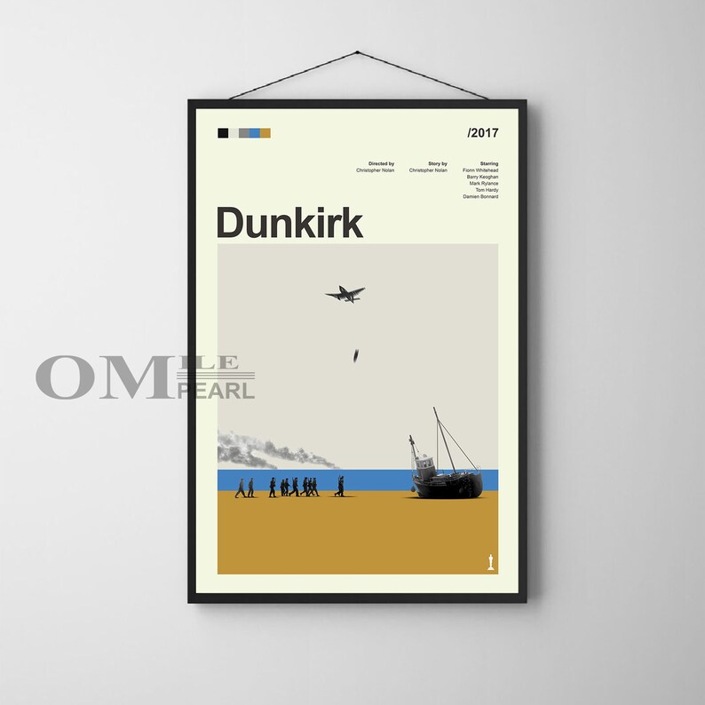 Mid Century Modern Dunkirk Movie Poster, Retro Movie Print, Modern ...