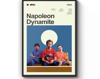 Affiche de film Napoleon Dynamite moderne du milieu du siècle, impression de film rétro, affiches de film vintage modernes