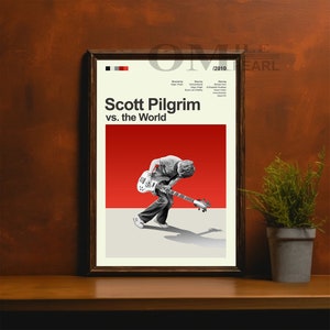 Mid Century Modern Scott Pilgrim vs. the World Movie Poster, Retro Movie Print, Modern Vintage Movie Posters