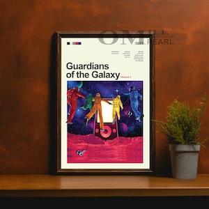 Mid Century Modern Guardians of the Galaxy Vol 3 Movie Poster, Retro Movie Print, Modern Vintage Movie Posters