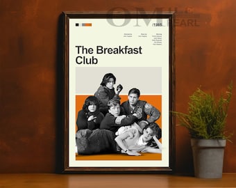 Mid Century Modern The Frühstücksclub Film Poster, Retro Film Poster, Modern Vintage Filmplakate