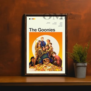 Mid Century Modern The Goonies Movie Poster, Retro Movie Print, Modern Vintage Movie Posters