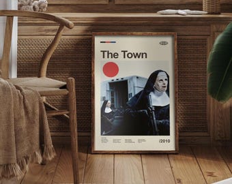 Mid Century Modern The Town Movie Poster, Retro Movie Print, Modern Vintage Movie Posters