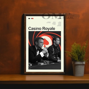 Mid Century Modern Casino Royale Movie Poster, Retro Movie Print, Modern Vintage Movie Posters