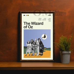 Mid Century Modern The Wizard of Oz Movie Poster, Retro Movie Print, Modern Vintage Movie Posters