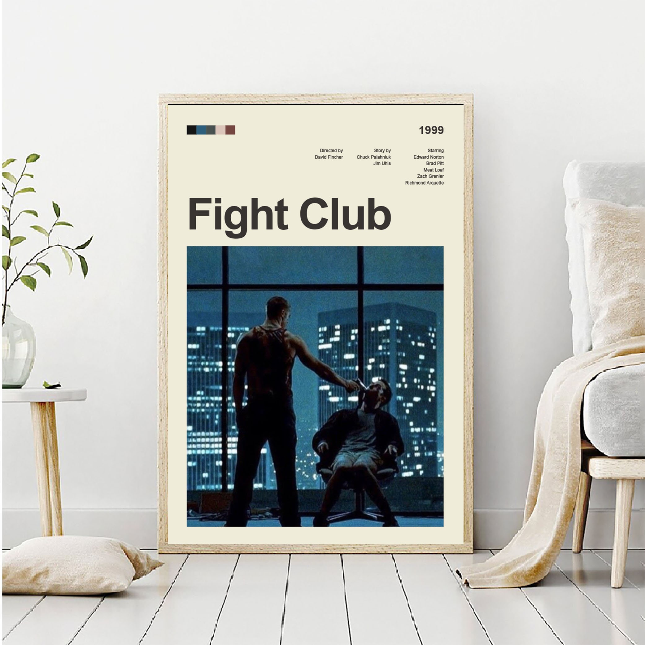 Discover Mid Century Modern Fight Club Movie Poster, Retro Movie Print, Modern Vintage Movie Posters