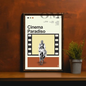 Mid Century Modern Cinema Paradiso Movie Poster, Retro Movie Print, Modern Vintage Movie Posters