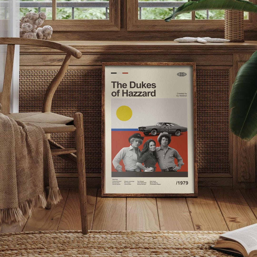 Mid Century Modern The Dukes Of Hazzard Movie Poster Retro Movie Print 