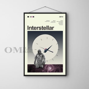 Mid Century Modern Interstellar Movie Poster, Retro Movie Print, Modern Vintage Movie Posters