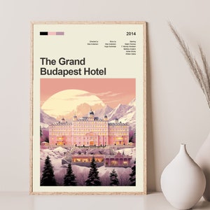 Mid Century Modern The Grand Budapest Hotel Movie Poster, Retro Movie Print, Modern Vintage Movie Posters