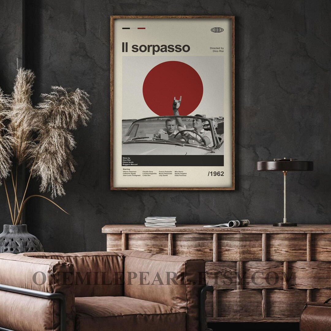 Mid Century Modern Il Sorpasso Movie Poster Retro Il Sorpasso Movie Mid Century Modern Il Sorpasso Movie Poster Retro Il Sorpasso Movie