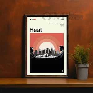 Mid Century Modern Heat Movie Poster, Retro Movie Print, Modern Vintage Movie Posters