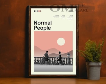 Mid Century Modern Normal People Movie Poster, Retro Movie Print, Modern Vintage Movie Posters
