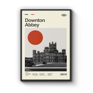 Affiche de Downton Abbey moderne du milieu du siècle, impression rétro de Downton Abbey, affiches de films vintage modernes