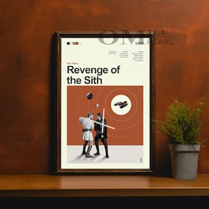 Mid Century Modern Star Wars: Revenge of the Sith Movie Poster, Retro Movie Print, Modern Vintage Movie Posters