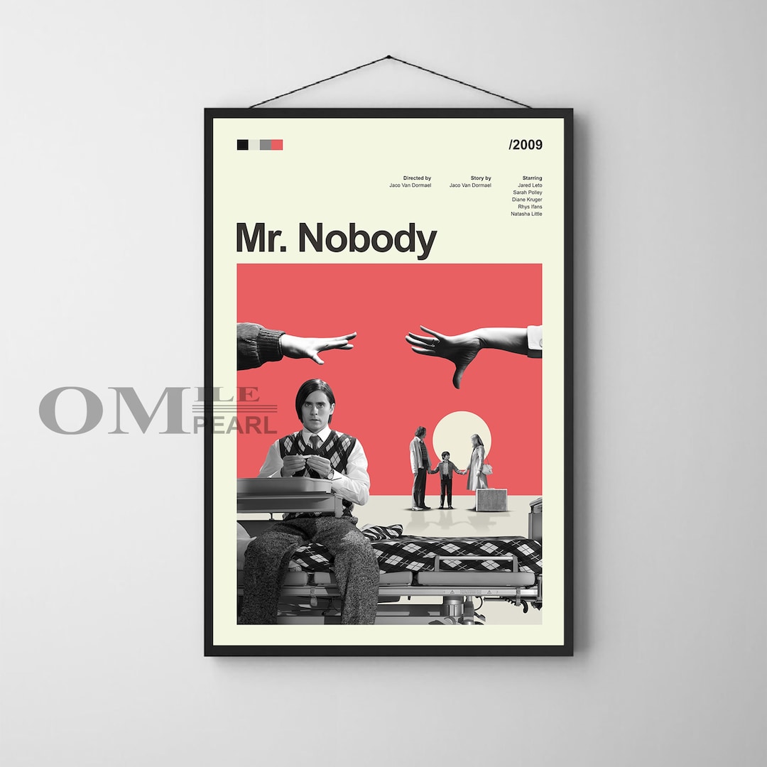 Mid Century Modern Mr Nobody Movie Poster, Retro Movie Print, Modern