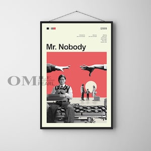 Mid Century Modern Mr Nobody Movie Poster, Retro Movie Print, Modern Vintage Movie Posters