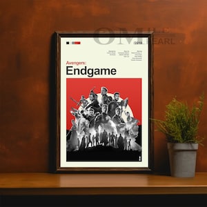 Mid Century Modern Avengers : Affiche du film Endgame, impression de films rétro, affiches de films vintage modernes