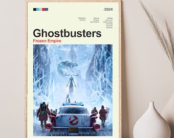 Mid Century Modern Ghostbusters: Frozen Empire Movie Poster, Retro Movie Print, Modern Vintage Movie Posters