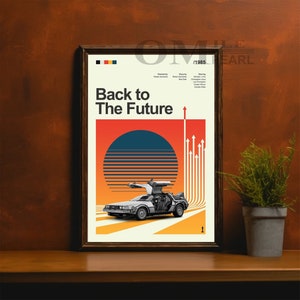 Póster de la película Regreso al Futuro de mediados de siglo, impresión de película retro, pósteres de películas vintage modernos
