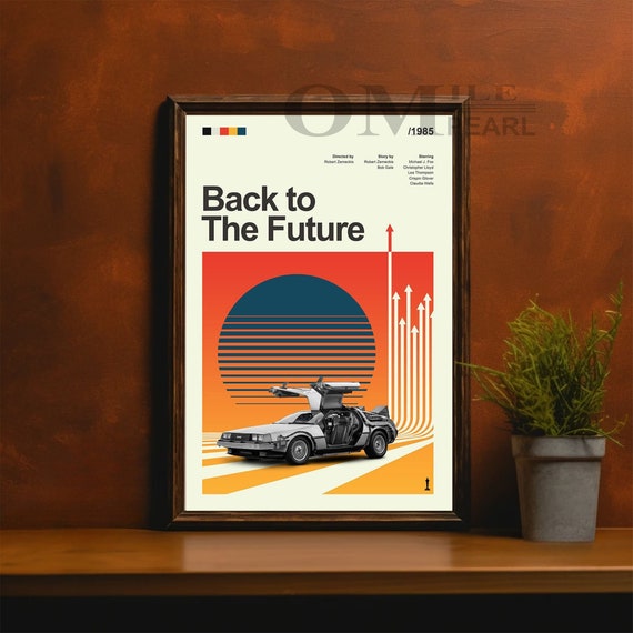 Mid Century Modern Back to the Future Movie Poster, Retro Movie