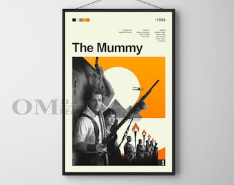 Mid Century Modern The Mummy Movie Poster, Retro Movie Print, Modern Vintage Movie Posters