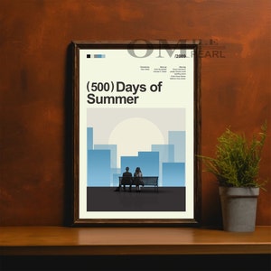 Mid Century Modern 500 Days of Summer Filmplakat, Retro Movie Print, moderne Vintage Filmplakate