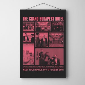 The Grand Budapest Hotel Movie Poster, Wes Anderson Print, The Grand Budapest Hotel Art Print, Modern Vintage Film Posters