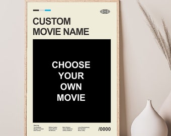 Mid Century Modern Custom Movie Poster Digital Download, Retro Movie Digital Prints, Modern Vintage Movie Poster Digital Art