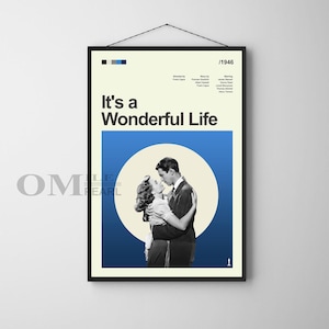 Mid Century Modern It&#39;s a Wonderful Life Movie Poster, Retro Movie Print, Modern Vintage Movie Posters