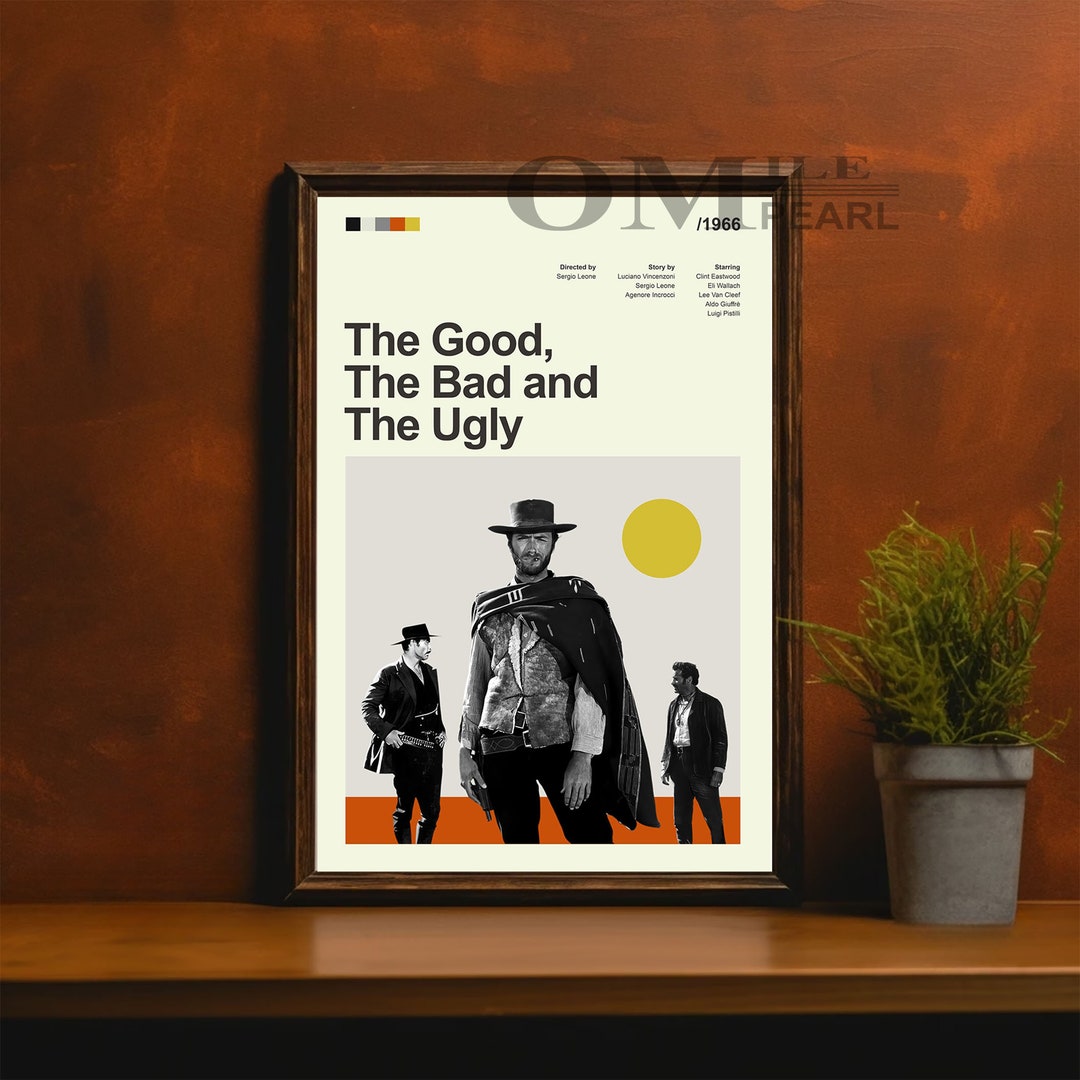 Mid Century Modern the Good the Bad and the Ugly Movie Poster, Retro ...