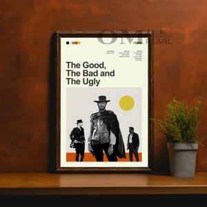 Mid Century Modern Die Guten, die Bösen und die Hässlichen Filmplakat, Retro Movie Print, moderne Vintage Filmplakate